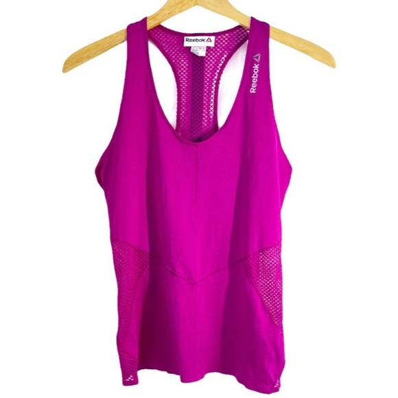Reebok Women’s Pink Playice Mesh Racerback Athletic Tank Top, Size Small - Picture 1 of 13